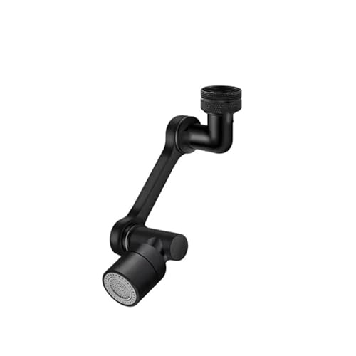 AYJYZHIAG Edelstahl 1080 Universal Rotation Wasserhahn Roboterarm Metall Schwenkbare Verlängerung Belüfter Küche Waschbecken Spritzdüse(1080 Black Double) von AYJYZHIAG