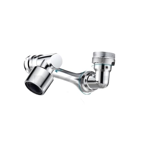 AYJYZHIAG Edelstahl 1080 Universal Rotation Wasserhahn Roboterarm Metall Schwenkbare Verlängerung Belüfter Küche Waschbecken Spritzdüse(1080 Degree Single) von AYJYZHIAG