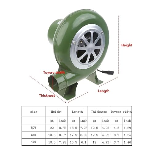 AYJYZHIAG Elektrischer Gebläseventilator, Grillventilator 100220, geeignet for Grill, Mini-Schmiedeschmiede-Gebläse mit Geschwindigkeitsadapter AC100-240 M89B(80W) von AYJYZHIAG