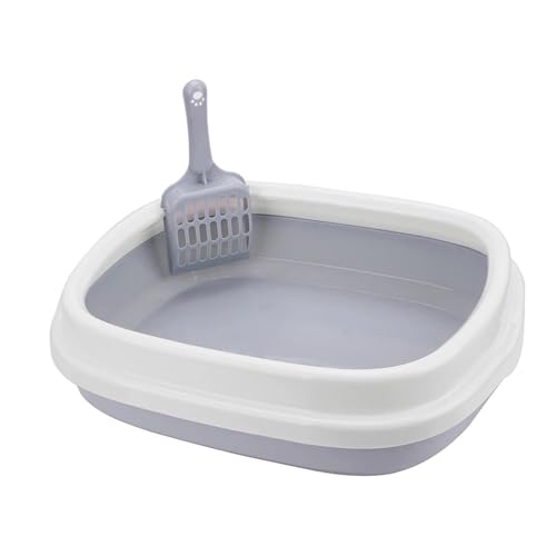 AYJYZHIAG Exkrement-Training Sandtoilette Anti-Spritz-Hundetoilette Katzentoilette mit Schaufel 1 Set Haustiertoilette Bettpfanne(GRAY) von AYJYZHIAG