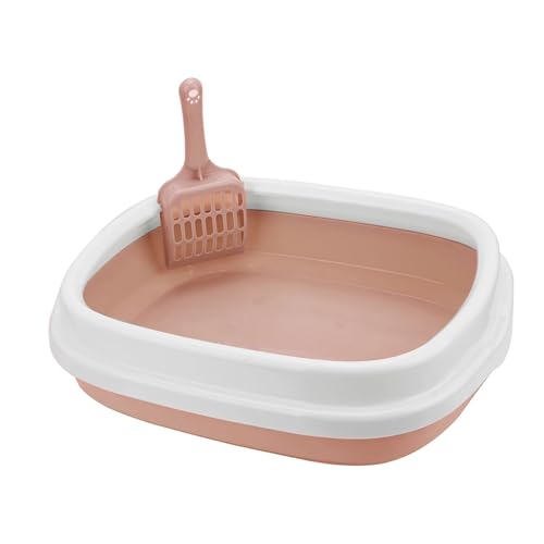AYJYZHIAG Exkrement-Training Sandtoilette Anti-Spritz-Hundetoilette Katzentoilette mit Schaufel 1 Set Haustiertoilette Bettpfanne(Pink) von AYJYZHIAG
