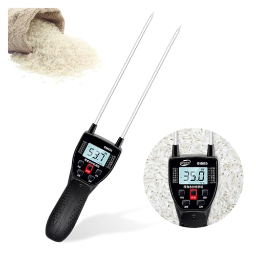 AYJYZHIAG Feuchtigkeitsmessgerät for Gartengetreide, Hygrometer, Smart-Sensor, Feuchtigkeitsmessgerät GM650, Gartengetreide-Werkzeug for Mais, Weizen, Reis, Bohnen, Futtersamen von AYJYZHIAG