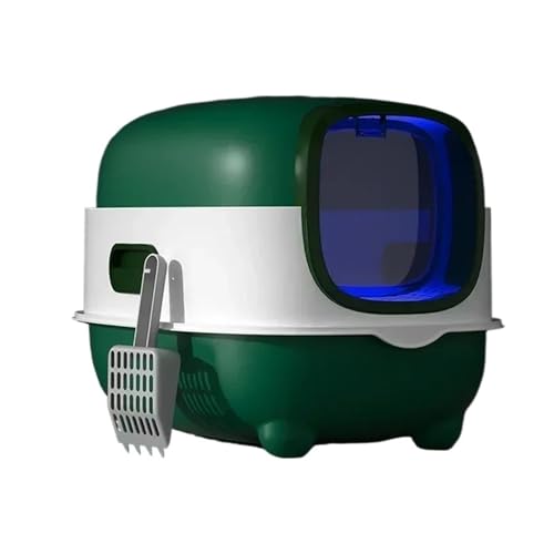 AYJYZHIAG Geschlossenes Haustiernest Katzentoilette UV-Sterilisation Vollautomatische Desodorierung Katzenwohnung Abnehmbare Anti-Geruchs-Muschi-Toilettenschüssel(Green) von AYJYZHIAG