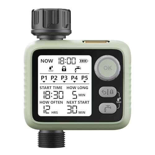 AYJYZHIAG HCT-372 Digitaler Wassertimer LED-Hintergrundbeleuchtung Display Regensensor Super Pläne Gartengeräte Einfach einzustellen(POP4-HCT-372-BS) von AYJYZHIAG