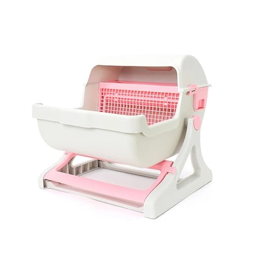 AYJYZHIAG Katzentoilette, Sandkasten, Tablettfüller for, selbstreinigender Mülleimer mit saugfähiger Kristall-Müllentsorgung(Pink) von AYJYZHIAG