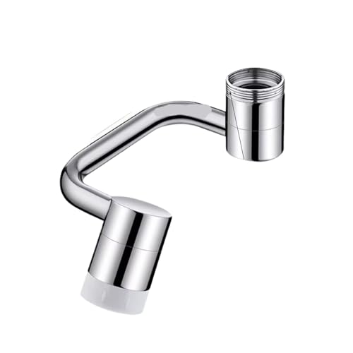 AYJYZHIAG Kupfer 1080 ° Universal Wasserhahn Extender U-förmigen Roboterarm Rotation Bad Küche Sprüher Kopf Verlängerung Adapter Belüfter(Silver Single Mode) von AYJYZHIAG
