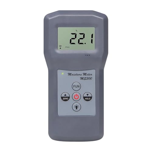 AYJYZHIAG MS300/MS300C/MS360 Digitales Induktionsfeuchtigkeitsmessgerät Betonfeuchtigkeitsmessgerät for Beton Holz Papier Bambus Karton Textil Hygrometer Detektor(MS300) von AYJYZHIAG