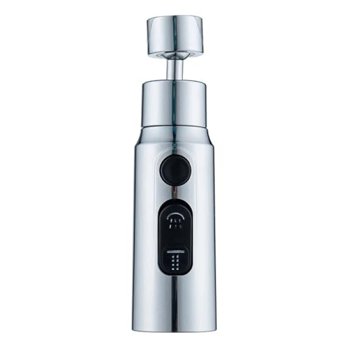 AYJYZHIAG Neuer Wasserhahn-Extender, 360°-Drehung, Verlängerung, spritzwassergeschützter Belüfter, 3 Modi, Küchenspülen-Zubehör, Wasserhahn-Düse(Silver) von AYJYZHIAG