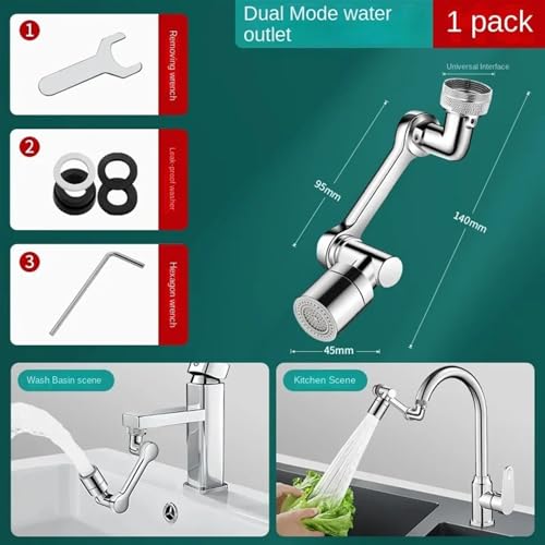 AYJYZHIAG Roboterarm Universal-Wasserhahnverlängerung drehbare Düse Waschbecken Multifunktionsanschluss spritzwassergeschütztes Artefakt(1 Person) von AYJYZHIAG