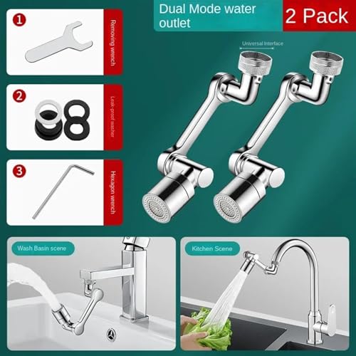 AYJYZHIAG Roboterarm Universal-Wasserhahnverlängerung drehbare Düse Waschbecken Multifunktionsanschluss spritzwassergeschütztes Artefakt(2 Person) von AYJYZHIAG