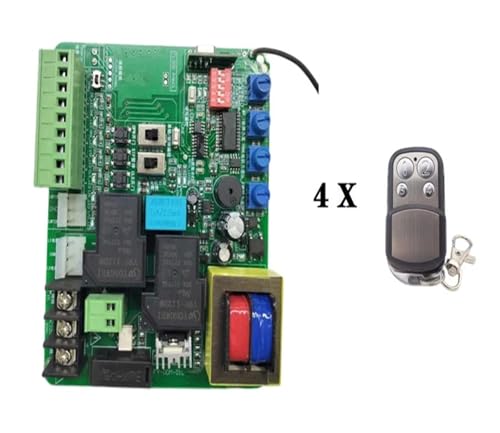 AYJYZHIAG Schiebetür Garagentor Bedienfeld Magnetfeder Endschalter verfügbar mit Verzögerungsfunktion AC(220V Board 4remote) von AYJYZHIAG