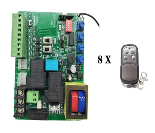 AYJYZHIAG Schiebetür Garagentor Bedienfeld Magnetfeder Endschalter verfügbar mit Verzögerungsfunktion AC(220V Board 8remote) von AYJYZHIAG