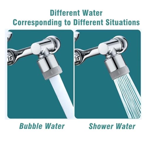 AYJYZHIAG Universal 1080 ° Rotation Extender Wasserhahn Belüfter Kunststoff Splash Filter Küche Waschbecken Armaturen Bubbler Düse Roboterarm(Two Mode 720) von AYJYZHIAG