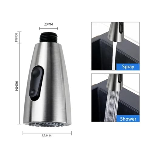 AYJYZHIAG Universal Küche Pull Out Spray Kopf Ersatz Waschbecken Wasserhahn Waschtisch Mischbatterien ABS Gebürstet Schwarz Bad Teile(Brushed) von AYJYZHIAG