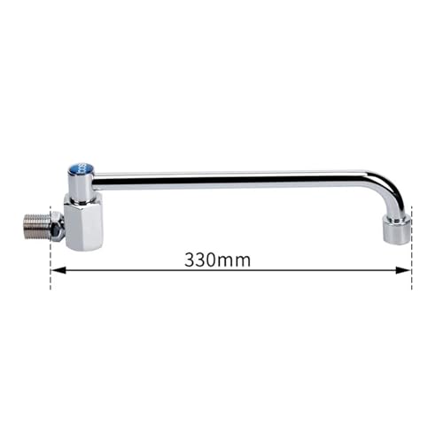 An der Wand montierter Küchenhahn, 180 Grad drehbar, Topffüller, Küchenspüle, Schwenkhahn, einzelner Kaltwasserhahn, schwenkbarer Auslaufhahn(330mm) von AYJYZHIAG