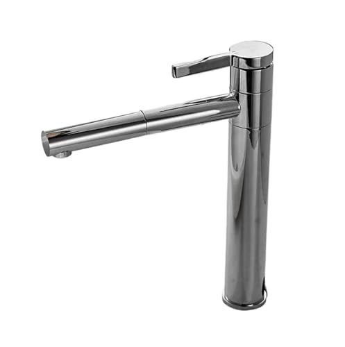 Badarmaturen Ausziehbarer Waschtischmischer Spültischarmatur Gourmet Waschtischarmaturen Wasserhahn 360° Armaturen Kran Messing Chrom Schwarz(Chrome Faucet) von AYJYZHIAG