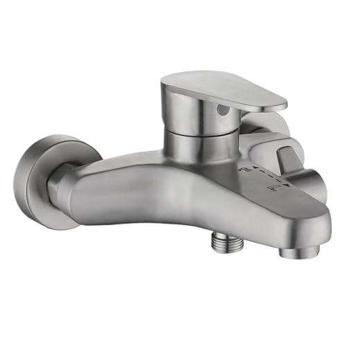 Badezimmer-Duscharmatur 304 Edelstahl Mischbatterie Heiß- und Kaltwassermischer Mischventil Badewannenarmatur Duscharmaturen-Set(Type 02) von AYJYZHIAG