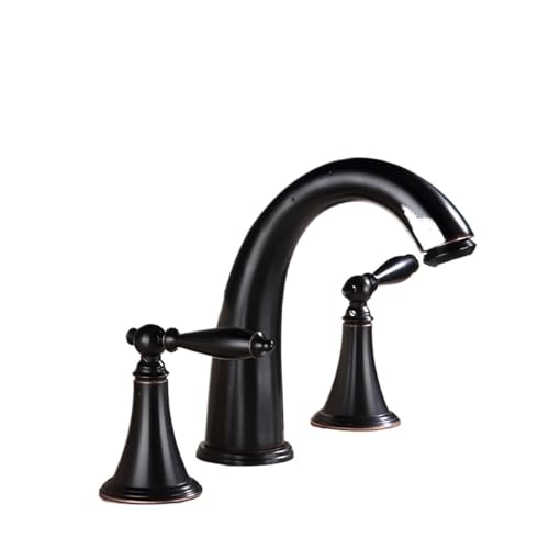 Badezimmerarmatur, antiker Wasserhahn, verwendet for eine große Auswahl an Waschtischarmaturen, Zweigriffarmaturen, Badewannenmischern, Warm- und Kaltwasserarmaturen(Black) von AYJYZHIAG