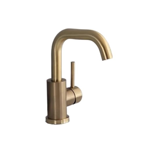 Badezimmerarmatur, gebürstetes Gold, Waschbeckenarmatur, Kalt- und Warmwasser-Mischbatterie, Spültischarmatur, Einhebelmischer, an Deck montierter Wasserhahn Badezimmerarmatur, gebürstetes Gold, Waschbeckenarmatur, Kalt- und Warmwasser-Mischbatterie, Spültischarmatur, Einhebelmischer, an Deck montierter Wasserhahn von AYJYZHIAG