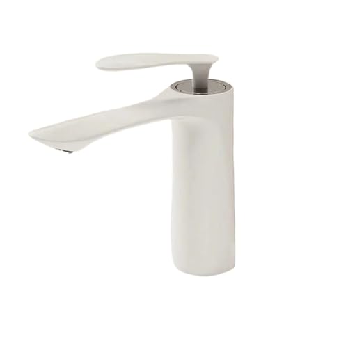 Badezimmerarmaturen Weißer Ahornblatt-Messing-Waschtischmischer Kalt-Warmwasser-Wasserfallhahn Deckmontierte Spülbeckenmischbatterien Badezimmerarmaturen Weißer Ahornblatt-Messing-Waschtischmischer Kalt-Warmwasser-Wasserfallhahn Deckmontierte Spülbeckenmischbatterien von AYJYZHIAG