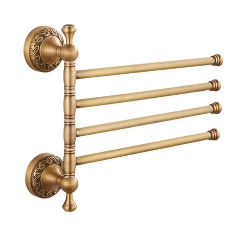 Badezimmerzubehör Antik Bronze Handtuchablage Toilettenpapierhalter Seifenhalter Handtuchhalter Wäscheständer ELF4001(Movable holder) von AYJYZHIAG