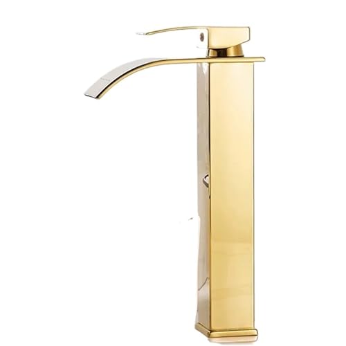 Badezimmerzubehör Haushalt Zuhause Heißes und kaltes Wasser Wasserfall Drachenkopf Küche Badezimmer Waschbecken Einzelhahn(Gold long) von AYJYZHIAG