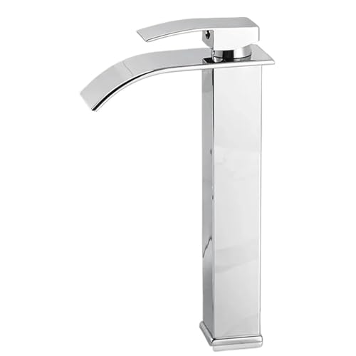 Badezimmerzubehör Haushalt Zuhause Heißes und kaltes Wasser Wasserfall Drachenkopf Küche Badezimmer Waschbecken Einzelhahn(Silver long) von AYJYZHIAG