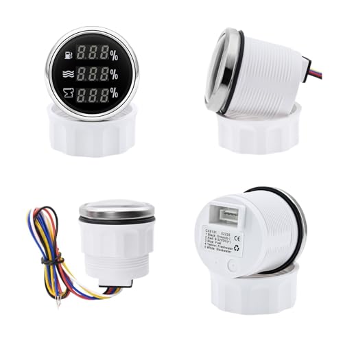 Benutzerdefinierte digitale 0-190 Ohm 52 mm Kraftstoff-/Wasser-/Abwasser-Füllstandsanzeige mit Alarm-Öl-Schwimmer-Füllstandssensor, rote LED for Auto, Boot, Yacht(Sewage Sensor 200mm) von AYJYZHIAG