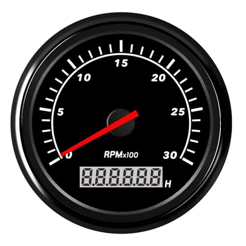 Benutzerdefinierter 85-mm-Drehzahlmesser for Autos, Marine, Bootsanzeige, digitaler Betriebsstundenzähler, 0–7000 U/min, 3 K–8 K, Tachoanzeige, Drehzahlmessersensor for Benzin(BN 3000 rpm) von AYJYZHIAG