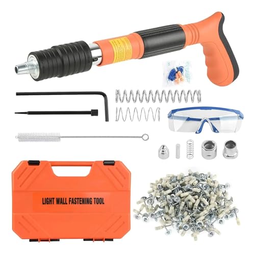 Beton Nagel Pistole Set Tragbare Schießen Maschine Mit Nägel Werkzeug Tasche Haushalt Dekor Wand Anker Draht Schlitzen Gerät(Orange 60pcs nails) von AYJYZHIAG