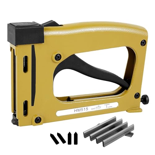 Bildrahmen-Punkttreiber, Aluminiumlegierung, Hand-Bilderrahmen-Werkzeug mit 1000/2000 Nägeln, leichter Punkt-Nageltacker, verstellbar(Yellow 1Set) von AYJYZHIAG
