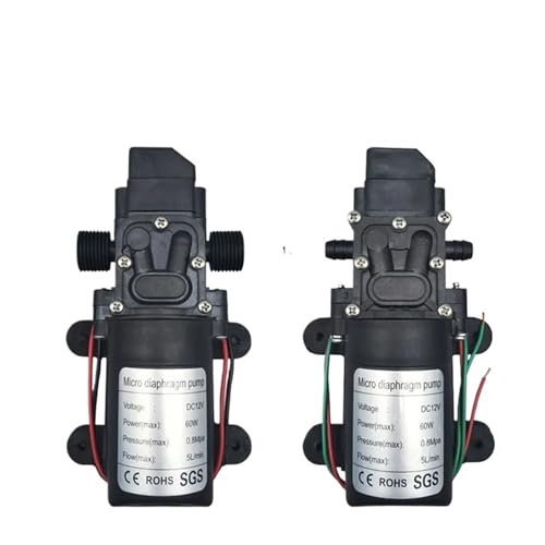 DC 12V 120PSI 60W 5L/Min Membranpumpe Mini Elektrische selbstansaugende Pumpe Wasser Waschmaschine Pestizid Sprühen(Mode B) von AYJYZHIAG