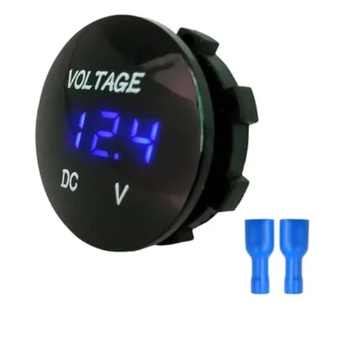 DC 5V-48V LED digitales Rundvoltmeter Monitor Amperemeter Auto Motorrad Spannungs- und Strommessgerät Detektortester Monitorpanel(Blue) von AYJYZHIAG