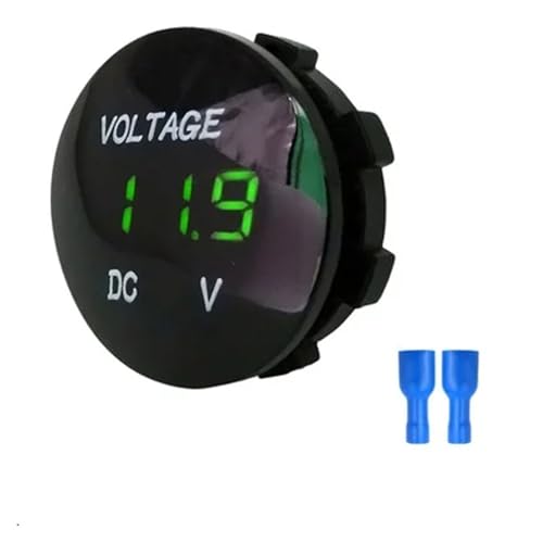 DC 5V-48V LED digitales Rundvoltmeter Monitor Amperemeter Auto Motorrad Spannungs- und Strommessgerät Detektortester Monitorpanel(Green) von AYJYZHIAG