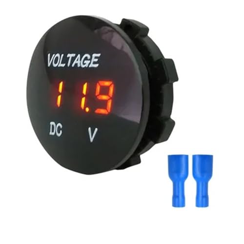DC 5V-48V LED digitales Rundvoltmeter Monitor Amperemeter Auto Motorrad Spannungs- und Strommessgerät Detektortester Monitorpanel(Orange) von AYJYZHIAG