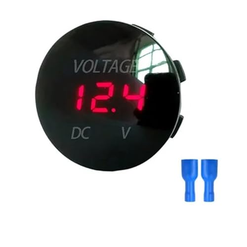 DC 5V-48V LED digitales Rundvoltmeter Monitor Amperemeter Auto Motorrad Spannungs- und Strommessgerät Detektortester Monitorpanel(Red) von AYJYZHIAG