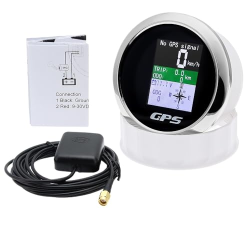 Digitaler 85-mm-GPS-Tachometer mit Antenne KMH, MPH, Knoten Geschwindigkeitsmesser TRIP ODO COG for Auto, Boot, Yacht, Schiff, benutzerdefinierte(WS) von AYJYZHIAG
