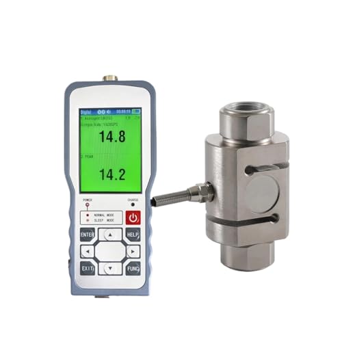 Digitales Kraftmessgerät mit S-Typ-Wägezellensensor, Prüfkraft-Gewichts-Push-Pull-Messgerät, Spitzen-/Track-Modus ± 0,05% FS(1T with Force Gauge) von AYJYZHIAG