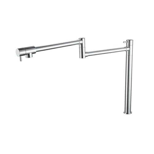 Euro-Deckhahn mit Hebelgriff und schwenkbarem 24-Zoll-Auslauf in gebürstetem Alba-Schwarz(Silver Chrome) von AYJYZHIAG