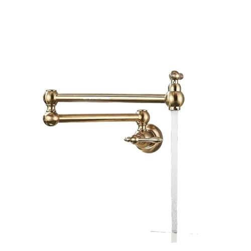 Gebürstet Gold Messing Topf Füllstoff Wasserhahn Einzigen Kaltes Wasser Küche Wand Montiert Waschbecken Drehen Klapp Auslauf Einfache installa(Brushed Nickel B) von AYJYZHIAG