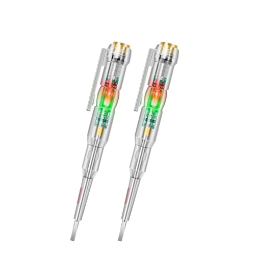 Intelligenter Spannungsprüferstift 24/70-250 V Induktionsleistungsdetektorstift Elektrischer Schraubendreheranzeige-Schaltkreistester(2pcs dual lights) von AYJYZHIAG
