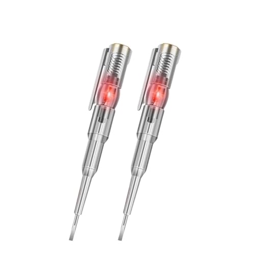Intelligenter Spannungsprüferstift 24/70-250 V Induktionsleistungsdetektorstift Elektrischer Schraubendreheranzeige-Schaltkreistester(2pcs single light) von AYJYZHIAG