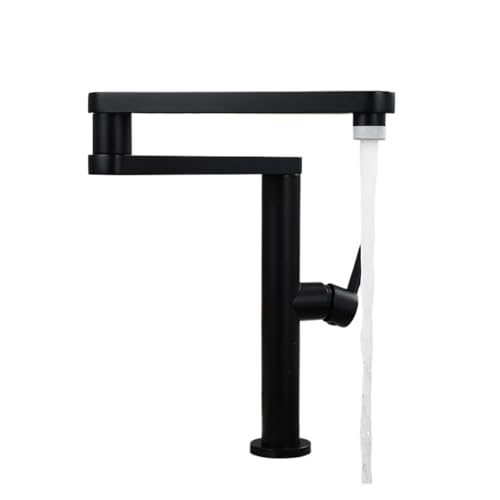 Klappbarer Küchenhahn mit Doppelgelenk und Schwenkarmen, heißes kaltes Wasser, dreiteilige Verlängerung, Spülbeckenhahn Doppelfunktion(Black Double) von AYJYZHIAG