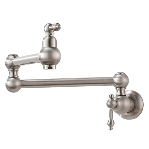 Küchenspüle Wasserhahn Füller Topffüller Mischer Waschtischarmaturen Einhand Wandmontage faltbar gebürstet klassisch(Brushed Nickel) von AYJYZHIAG