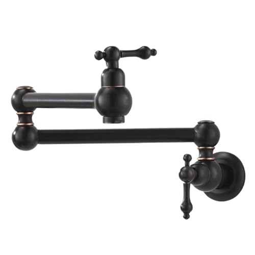 Küchenspüle Wasserhahn Füller Topffüller Mischer Waschtischarmaturen Einhand Wandmontage faltbar gebürstet klassisch(Oil Rubbed Bronze) von AYJYZHIAG