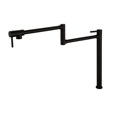 Küchenspüle-Wasserhahn aus massivem Messing mit Doppelgelenk zur Deckmontage und Topffüller, nur for kaltes Wasser(Matt Black) von AYJYZHIAG