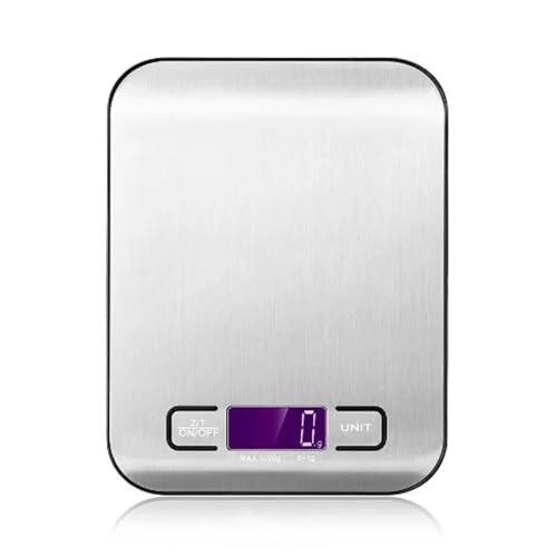 Küchenwaage aus Edelstahl, Wiegen von Lebensmitteln, Diät-Balance, Messen, LCD-Präzisions-Elektronikwaage, Back-Messwerkzeuge(Black 10kg Battery) von AYJYZHIAG