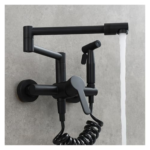 Kupfer verdeckter Warm- und Kaltwaschbecken-Küchenhahn, faltbarer länglicher Stretch-Wasserhahn, universell drehbarer Balkonhahn(C) von AYJYZHIAG