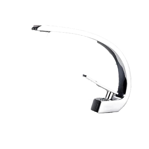 Kupferwaschbeckenarmaturen Moderne Badezimmermischbatterie Messingwaschbeckenarmatur Einhebelmischer Einloch Eleganter Kranhahn(Chrome) von AYJYZHIAG
