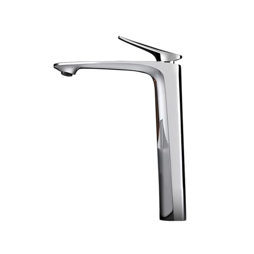Luxus-Badezimmerarmaturen, hoher Waschtischmischer, Waschbeckenhahn, Gourmet-Waschbeckenarmatur, Heiß- und Kaltwasserhahn, Messing, Chrom, Schwarz(Chrome Faucet) von AYJYZHIAG